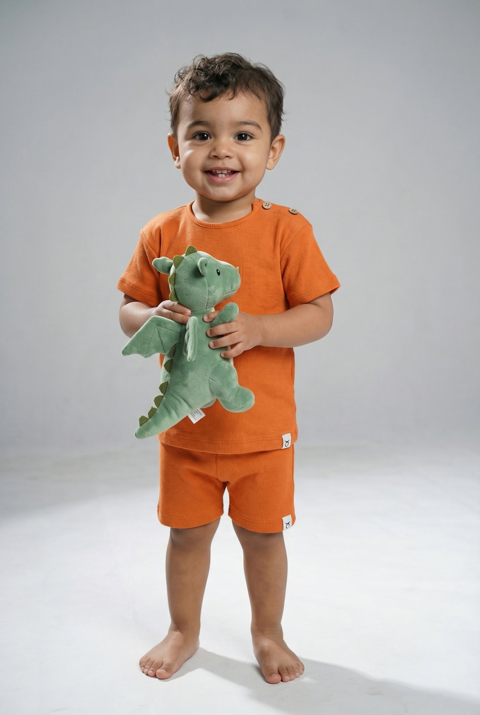 Cozy Rib Shorts - Pumpkin Orange - Image 2