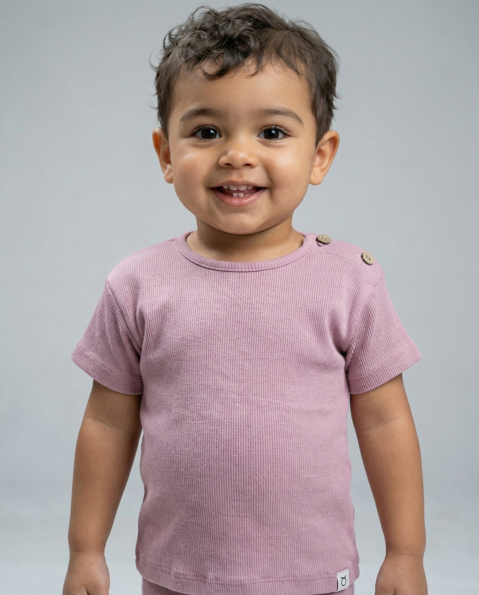 Cozy Rib Tshirt - Blush Pink - Image 3